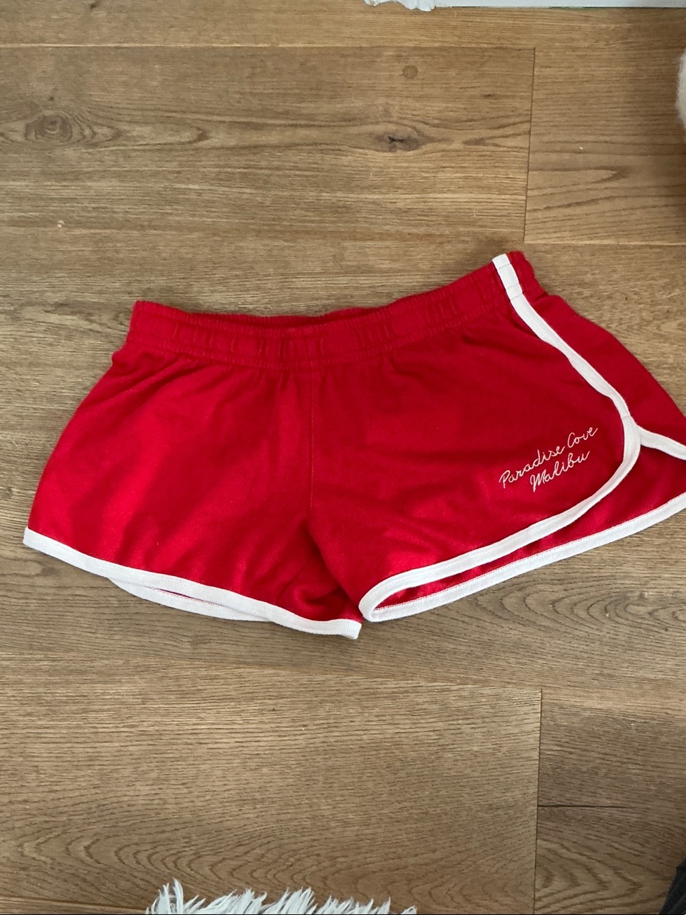 Brandy Melville Red Athletic Shorts with White Trim